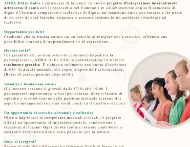 OPEN DAY – ADRA “VOCI A  PIU’ COLORI”