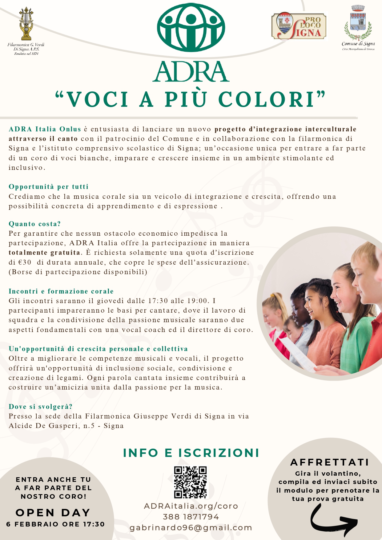 OPEN DAY – ADRA “VOCI A  PIU’ COLORI”